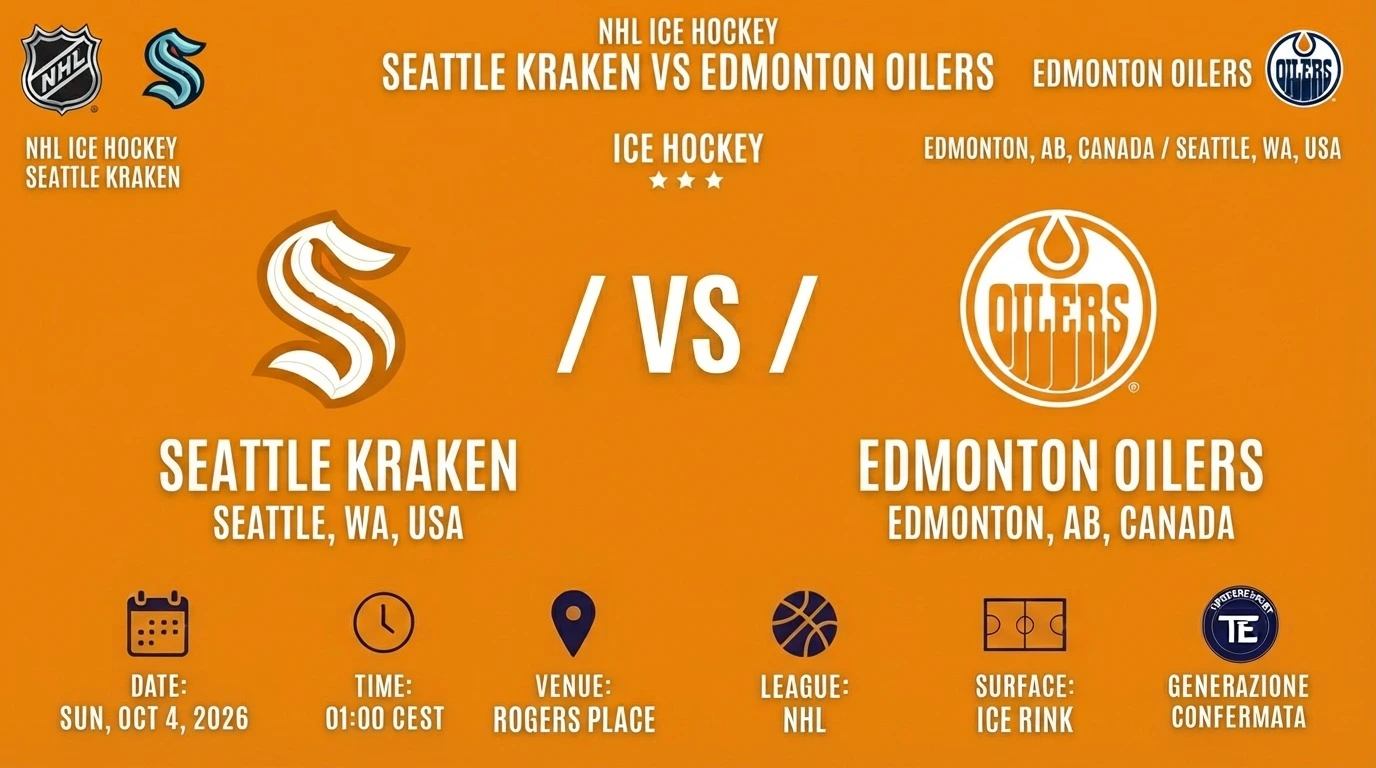 Seattle Kraken vs Edmonton Oilers Ice Hockey NHL